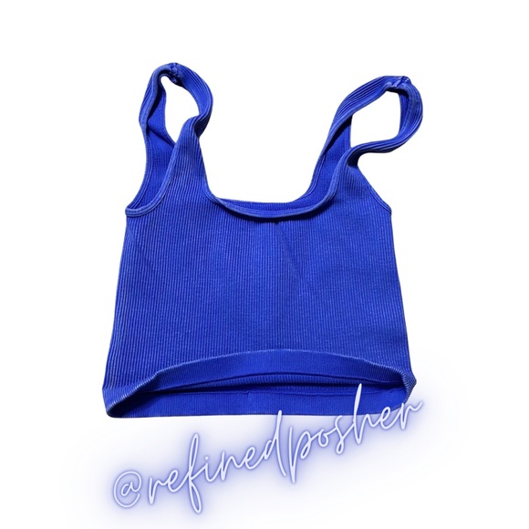 Free People Movement Happiness Runs Square Neck Crop Top NEW XS/S Violet - Picture 3 of 4